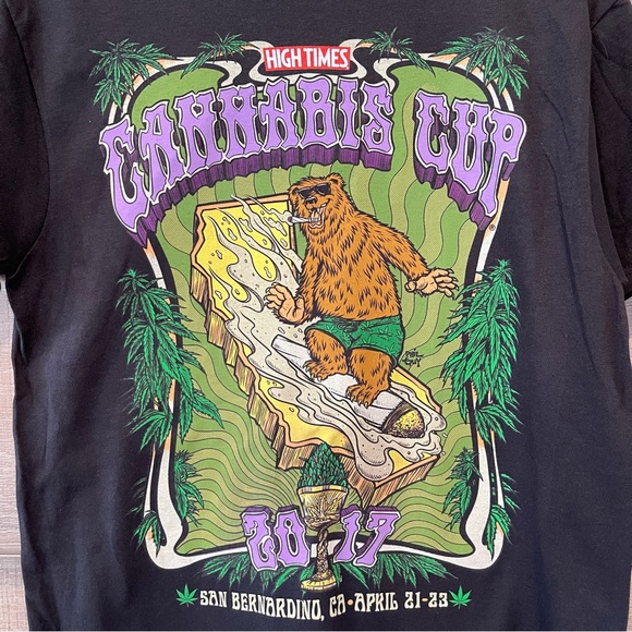 2017 High Times Cannabis Cup San Bernardino Black T-shirt M - Picture 3 of 4